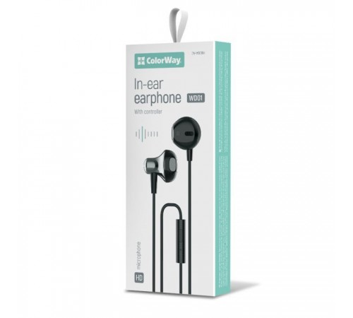 Наушники ColorWay Slim 3.5 mm Wired Earphone Blast 1 Black (CW-WD01BK) Наушники ColorWay Slim 3.5 mm Wired Earphone Blast 1 Black (CW-WD01BK)