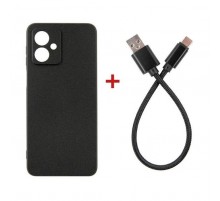 Чехол для мобильного телефона Dengos Kit for Motorola G54 case + cable DENGOS (Black) (DG-CC-01)