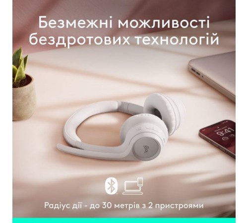 Навушники Logitech Zone 300 Bluetooth Off-White (981-001417) Навушники Logitech Zone 300 Bluetooth Off-White (981-001417)