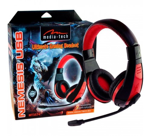 Навушники Media-Tech Nemesis USB Black-Red (MT3574) Навушники Media-Tech Nemesis USB Black-Red (MT3574)