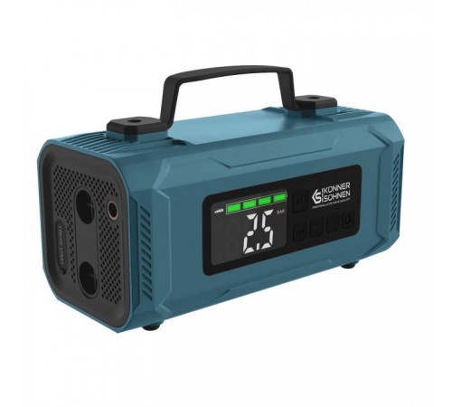 Пуско зарядний пристрій Konner&Sohnen портативний KS JSP-2000 з компресором, 15В, 14800mAh, струм 800А/пік 2000А, USB, 22л/хв, 1.6кг (KSJSP-2000) Пуско зарядний пристрій Konner&Sohnen портативний KS JSP-2000 з компресором, 15В, 14800mAh, струм 800А/пік 2000А, USB, 22л/хв, 1.6кг (KSJSP-2000)