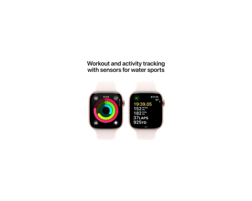 Смарт-годинник Apple Watch Series 10 GPS 46mm Rose Gold Aluminium Case with Light Blush Sport Band - S/M (MWWT3QH/A)