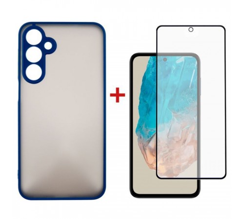 Чехол для мобильного телефона Dengos Samsung Galaxy M35 5G Matte + glass Blue (DG-KM-108) Чехол для мобильного телефона Dengos Samsung Galaxy M35 5G Matte + glass Blue (DG-KM-108)