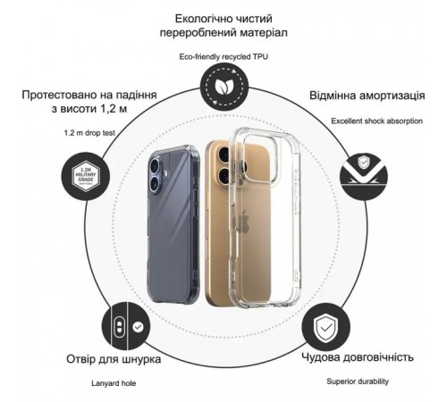 Чехол для мобильного телефона Drobak Acrylic Case with Airbag для iPhone 14 (949401) Чехол для мобильного телефона Drobak Acrylic Case with Airbag для iPhone 14 (949401)
