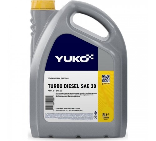 Моторное масло Yuko TURBO DIESEL SAE 30 5л (4823110402856) Моторное масло Yuko TURBO DIESEL SAE 30 5л (4823110402856)