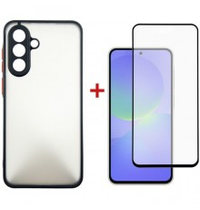 Чохол до мобільного телефона Dengos Samsung Galaxy A36 Matte + glass (Black) (DG-KM-145)