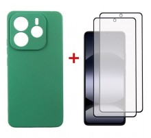 Чехол для мобильного телефона Dengos Xiaomi Redmi Note 14 5G Soft + glass 2pcs (Mint) (DG-CTG2P-14)