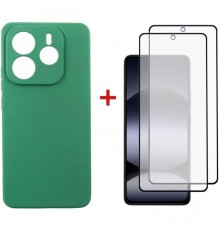 Чохол до мобільного телефона Dengos Xiaomi Redmi Note 14 5G Soft + glass 2pcs (Mint) (DG-CTG2P-14)