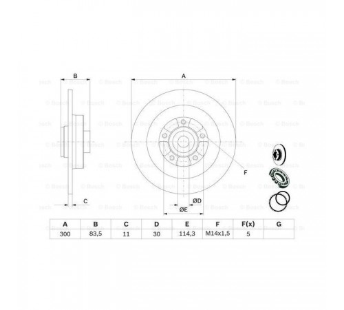 Гальмівний диск Bosch 0 986 479 445 Гальмівний диск Bosch 0 986 479 445