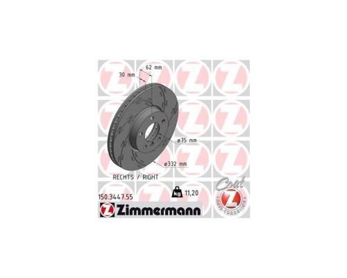 Тормозной диск ZIMMERMANN 150.3447.55 Тормозной диск ZIMMERMANN 150.3447.55