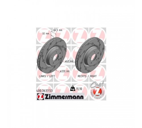 Гальмівний диск ZIMMERMANN 400.3637.53 Гальмівний диск ZIMMERMANN 400.3637.53