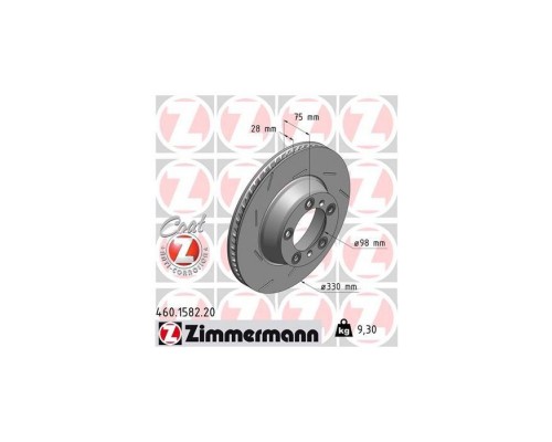 Тормозной диск ZIMMERMANN 460.1582.20 Тормозной диск ZIMMERMANN 460.1582.20
