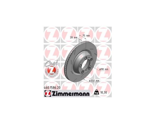Тормозной диск ZIMMERMANN 460.1586.20 Тормозной диск ZIMMERMANN 460.1586.20