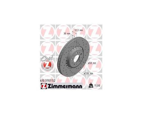Гальмівний диск ZIMMERMANN 610.3707.52 Гальмівний диск ZIMMERMANN 610.3707.52