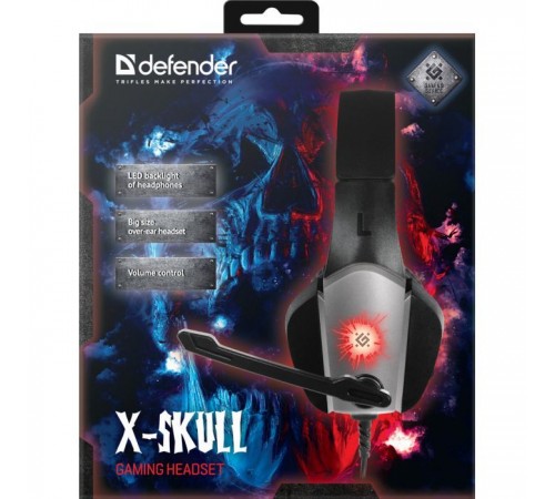 Навушники Defender X-Skull Black-Grey (64585) Навушники Defender X-Skull Black-Grey (64585)