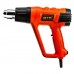 Строительный фен GTM HG2000EM, 2000Вт, 80-600С, 300/500л/мин, LCD-дисплей (HG2000EM)