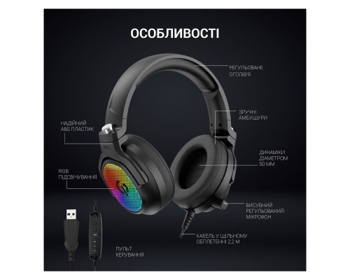 Наушники GamePro HS1300 RGB 7.1 Black (HS1300)