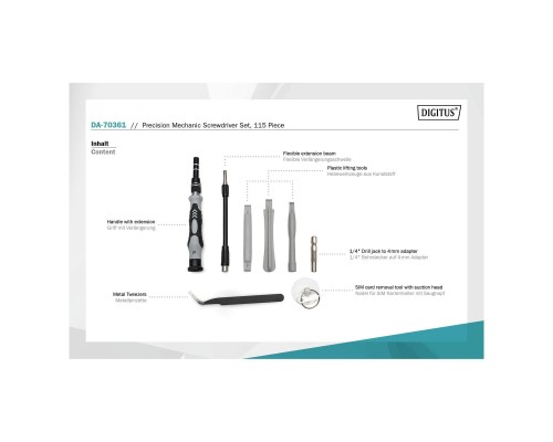 Набір інструментів Digitus Precision Screwdriver Set 115 (DA-70361) Набір інструментів Digitus Precision Screwdriver Set 115 (DA-70361)