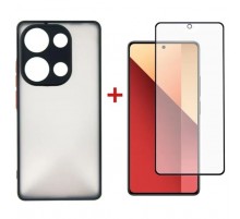 Чехол для мобильного телефона Dengos Kit for Xiaomi Redmi Note 13 Pro 4G case + glass (Black) (DG-KM-67)