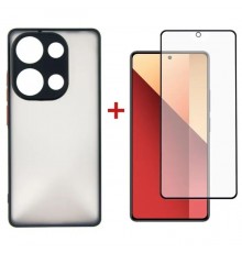Чохол до мобільного телефона Dengos Kit for Xiaomi Redmi Note 13 Pro 4G case + glass (Black) (DG-KM-67)