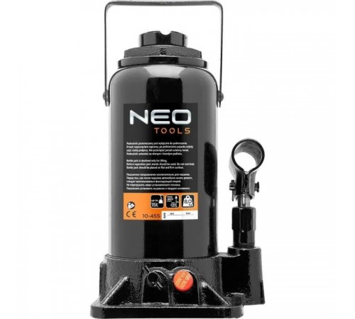 Домкрат Neo Tools гидравлический бутылочный 15т, 230-460мм (10-455) Домкрат Neo Tools гидравлический бутылочный 15т, 230-460мм (10-455)