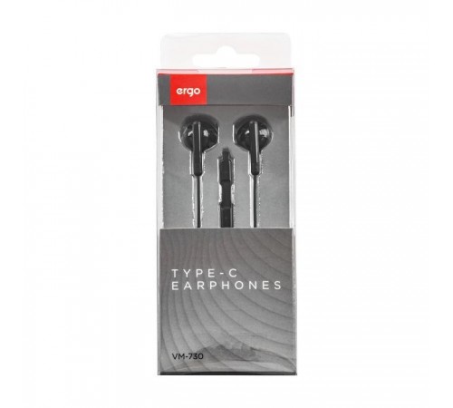 Навушники Ergo VM-730 Type-C Earphones Black (VM-730K) Навушники Ergo VM-730 Type-C Earphones Black (VM-730K)