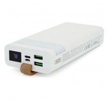 Батарея универсальная XO 20000mAh, PD/20W, QC/22.5W, Flashlight, Micro-USB, Type-C, USB-A*2, white (XO-PR129W / 29304)
