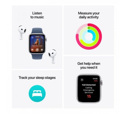 Смарт-годинник Apple Watch SE 2024 GPS 40mm Silver Aluminium Case with Denim Sport Band - S/M (MXEC3QH/A) Смарт-годинник Apple Watch SE 2024 GPS 40mm Silver Aluminium Case with Denim Sport Band - S/M (MXEC3QH/A)