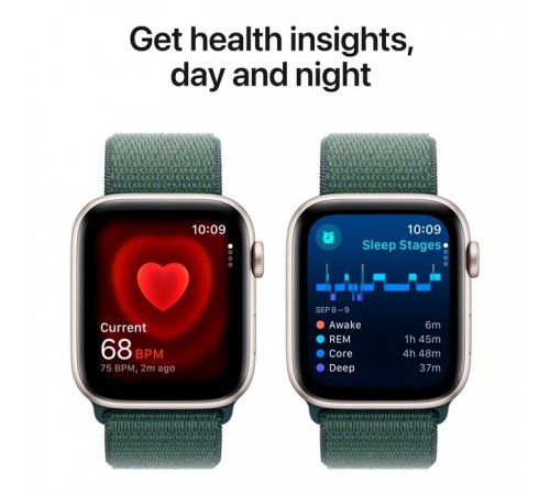 Смарт-годинник Apple Watch SE 2024 GPS 40mm Starlight Aluminium Case with Lake Green Sport Loop (MXEH3QH/A) Смарт-годинник Apple Watch SE 2024 GPS 40mm Starlight Aluminium Case with Lake Green Sport Loop (MXEH3QH/A)