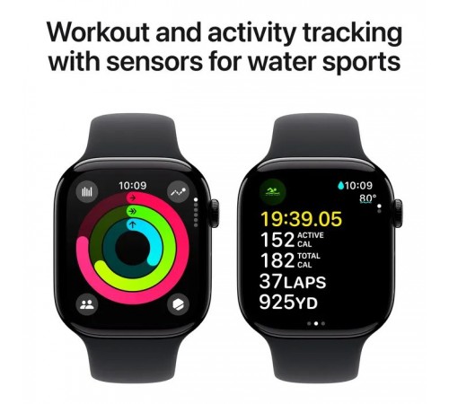 Смарт-годинник Apple Watch Series 10 GPS 46mm Jet Black Aluminium Case with Black Sport Band - M/L (MWWQ3QH/A) Смарт-годинник Apple Watch Series 10 GPS 46mm Jet Black Aluminium Case with Black Sport Band - M/L (MWWQ3QH/A)