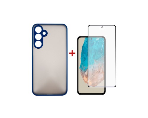 Чохол до мобільного телефона Dengos Samsung Galaxy M35 5G Matte + glass Blue (DG-KM-108) Чохол до мобільного телефона Dengos Samsung Galaxy M35 5G Matte + glass Blue (DG-KM-108)