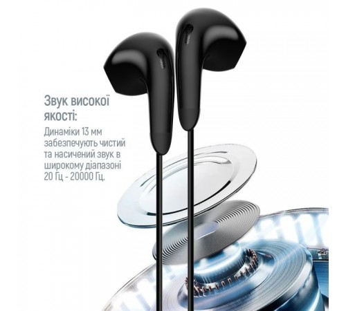 Наушники ColorWay 3.5 mm Wired Earphone Sound Wave Black (CW-WD04BK) Наушники ColorWay 3.5 mm Wired Earphone Sound Wave Black (CW-WD04BK)