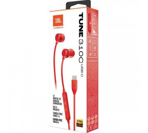 Наушники JBL Tune 310C USB-C Red (JBLT310CRED) Наушники JBL Tune 310C USB-C Red (JBLT310CRED)