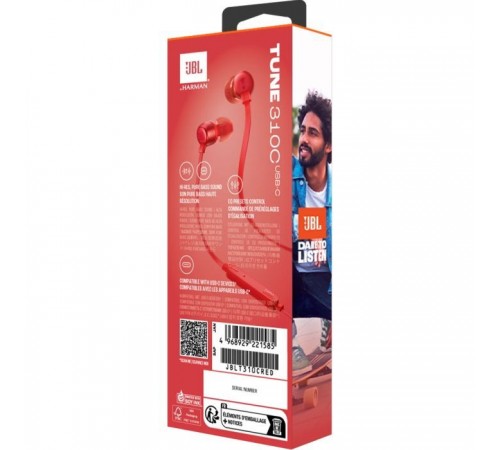 Наушники JBL Tune 310C USB-C Red (JBLT310CRED) Наушники JBL Tune 310C USB-C Red (JBLT310CRED)