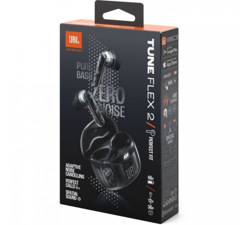 Наушники JBL Tune Flex 2 Ghost Black (JBLTFLEX2GBLK) Наушники JBL Tune Flex 2 Ghost Black (JBLTFLEX2GBLK)