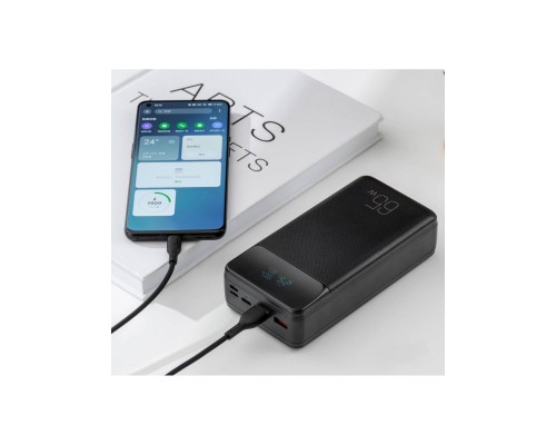 Батарея універсальна XO 30000mAh, PD/65W for laptop, QC/22.5W, black (PR201_Black)