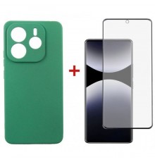 Чехол для мобильного телефона Dengos Kit Xiaomi Redmi Note 14 case Soft + glass (Mint) (DG-KM-131)