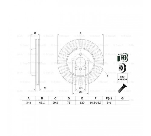 Гальмівний диск Bosch 0 986 479 772 Гальмівний диск Bosch 0 986 479 772