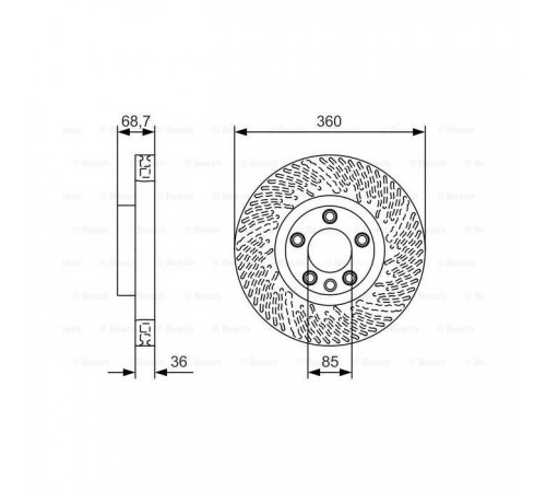 Гальмівний диск Bosch 0 986 479 B13 Гальмівний диск Bosch 0 986 479 B13