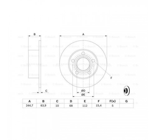 Гальмівний диск Bosch 0 986 478 132 Гальмівний диск Bosch 0 986 478 132