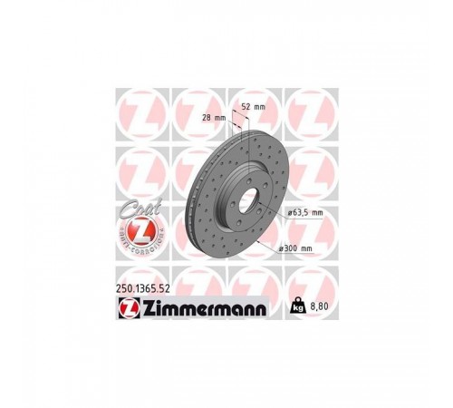 Гальмівний диск ZIMMERMANN 250.1365.52 Гальмівний диск ZIMMERMANN 250.1365.52