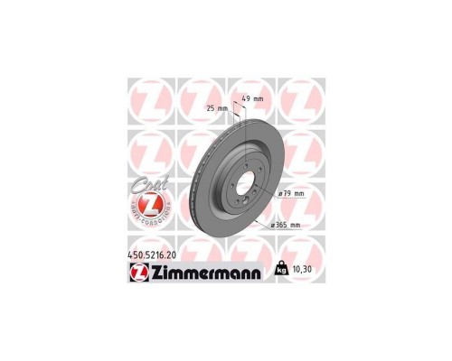 Гальмівний диск ZIMMERMANN 450.5216.20 Гальмівний диск ZIMMERMANN 450.5216.20