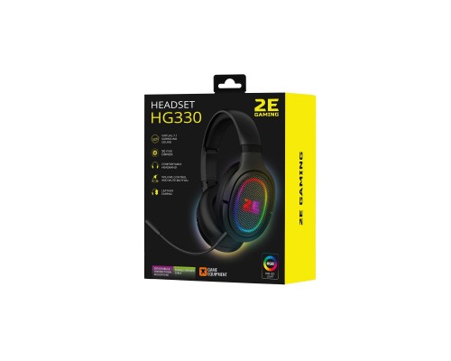 Навушники 2E HG330 RGB USB 7.1 Black (2E-HG330BK-7.1) Навушники 2E HG330 RGB USB 7.1 Black (2E-HG330BK-7.1)