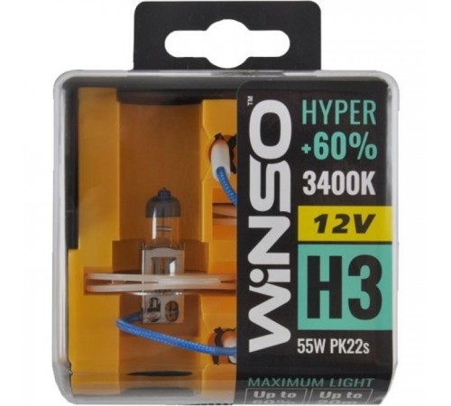 Автолампа WINSO H3 HYPER +60 55W (712330) Автолампа WINSO H3 HYPER +60 55W (712330)
