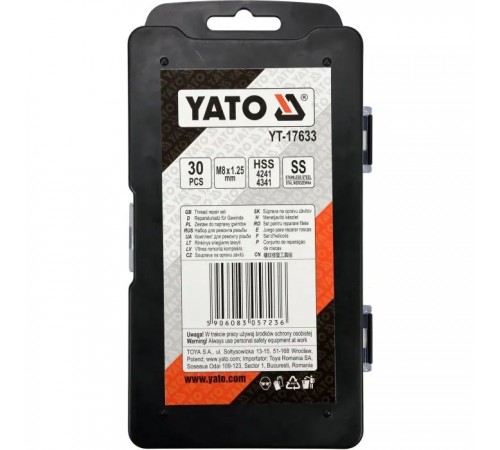 Набор инструментов резьбы Yato M8x1,25 (YT-17633) Набор инструментов резьбы Yato M8x1,25 (YT-17633)