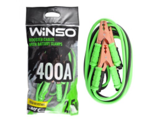 Дроти для запуску для автомобіля WINSO 400А, 2,5м (138410) Дроти для запуску для автомобіля WINSO 400А, 2,5м (138410)