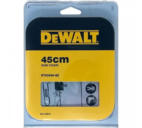 Ланцюг DeWALT 3/8", 1.3 мм, 62 ланки, довжина ланцюга 18"/45 см (DT20688) Ланцюг DeWALT 3/8", 1.3 мм, 62 ланки, довжина ланцюга 18"/45 см (DT20688)