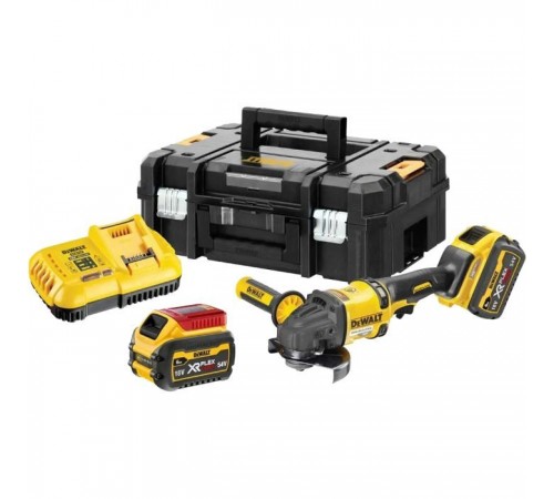 Шліфувальна машина DeWALT XR FLEXVOLT, 54 В, 2x2Ah, 9000 об/хв (DCG418T2) Шліфувальна машина DeWALT XR FLEXVOLT, 54 В, 2x2Ah, 9000 об/хв (DCG418T2)