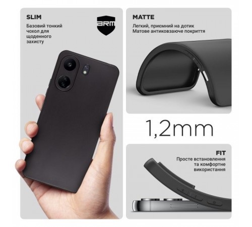 Чохол до мобільного телефона Armorstandart Matte Slim Fit Xiaomi Redmi 13C 4G / Poco C65 Cam cov Black (ARM74846)