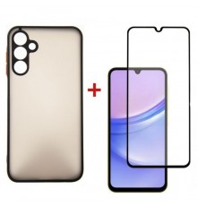 Чохол до мобільного телефона Dengos Kit for Samsung Galaxy A25 5G case + glass (Black) (DG-KM-65)